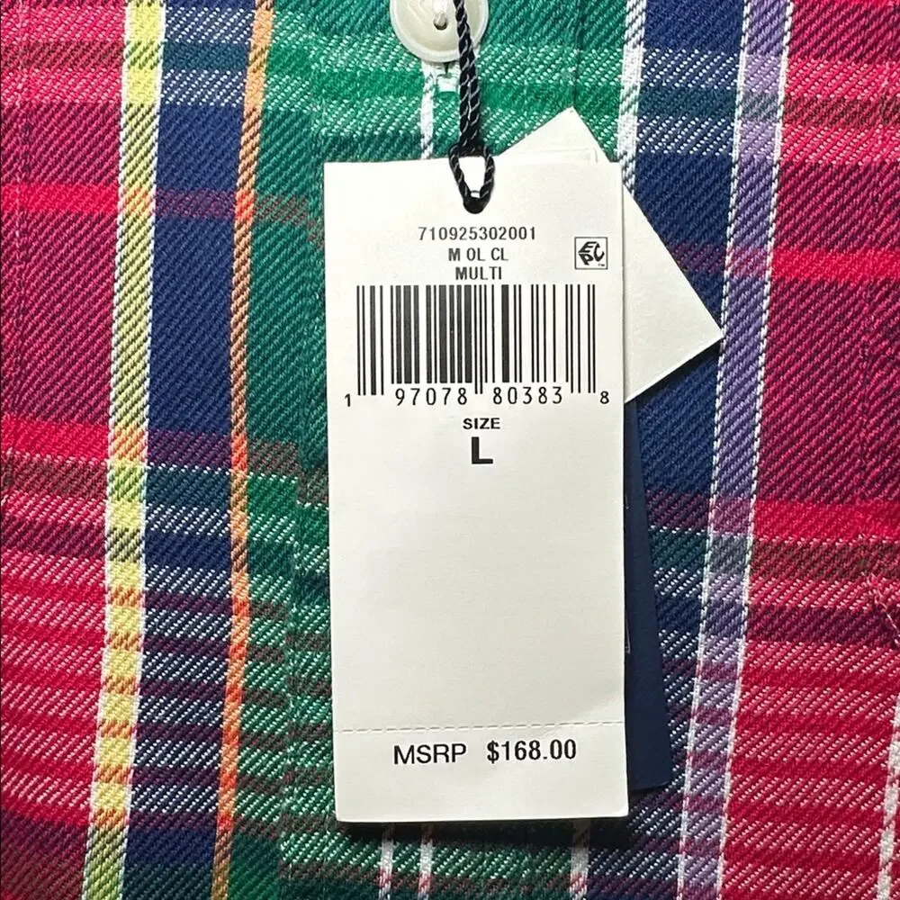 Polo by Ralph Lauren Classic Fit Flannel Plaid Long Sleeve Button Down - Large